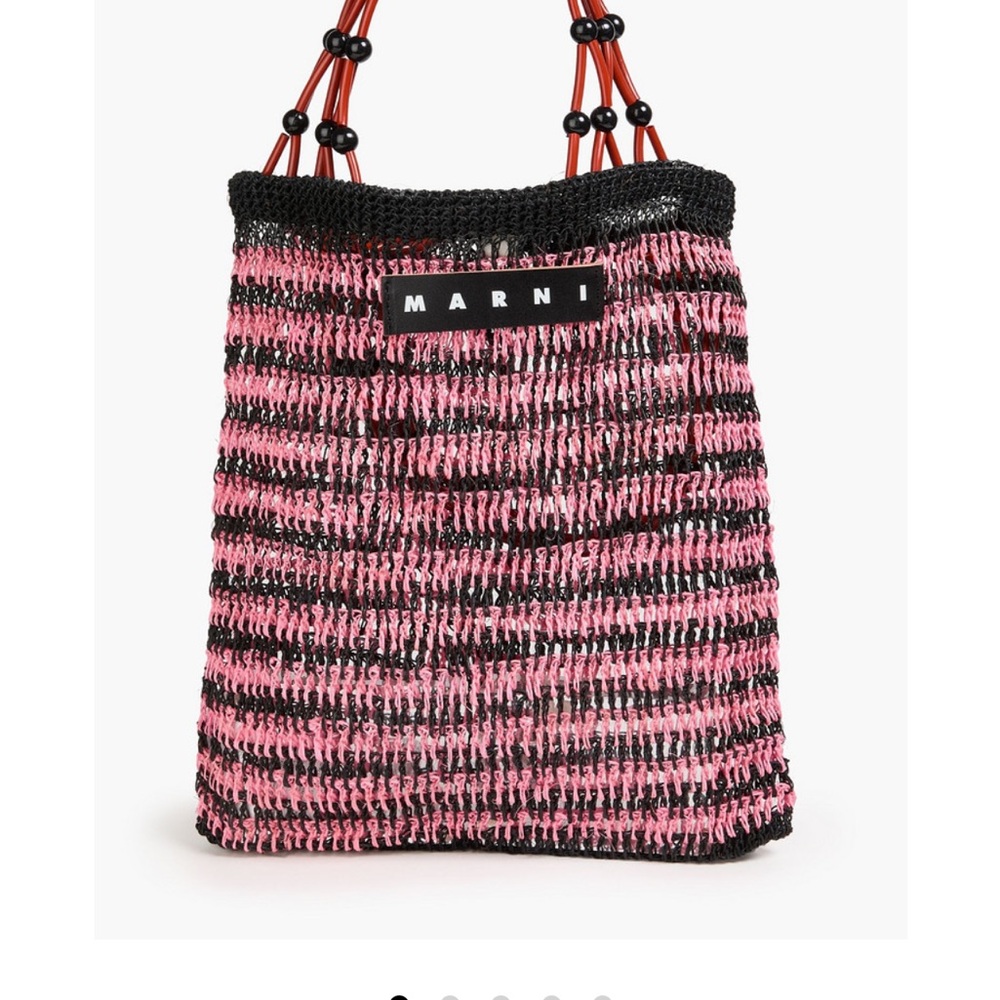 MARNI
Embellished striped faux raffia tote